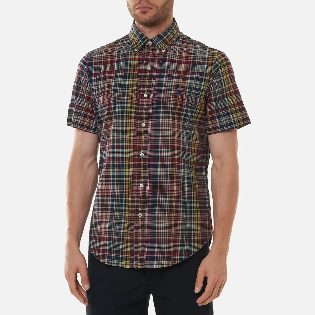 Polo Ralph Lauren Мужская рубашка Custom Fit Bleeding Madras