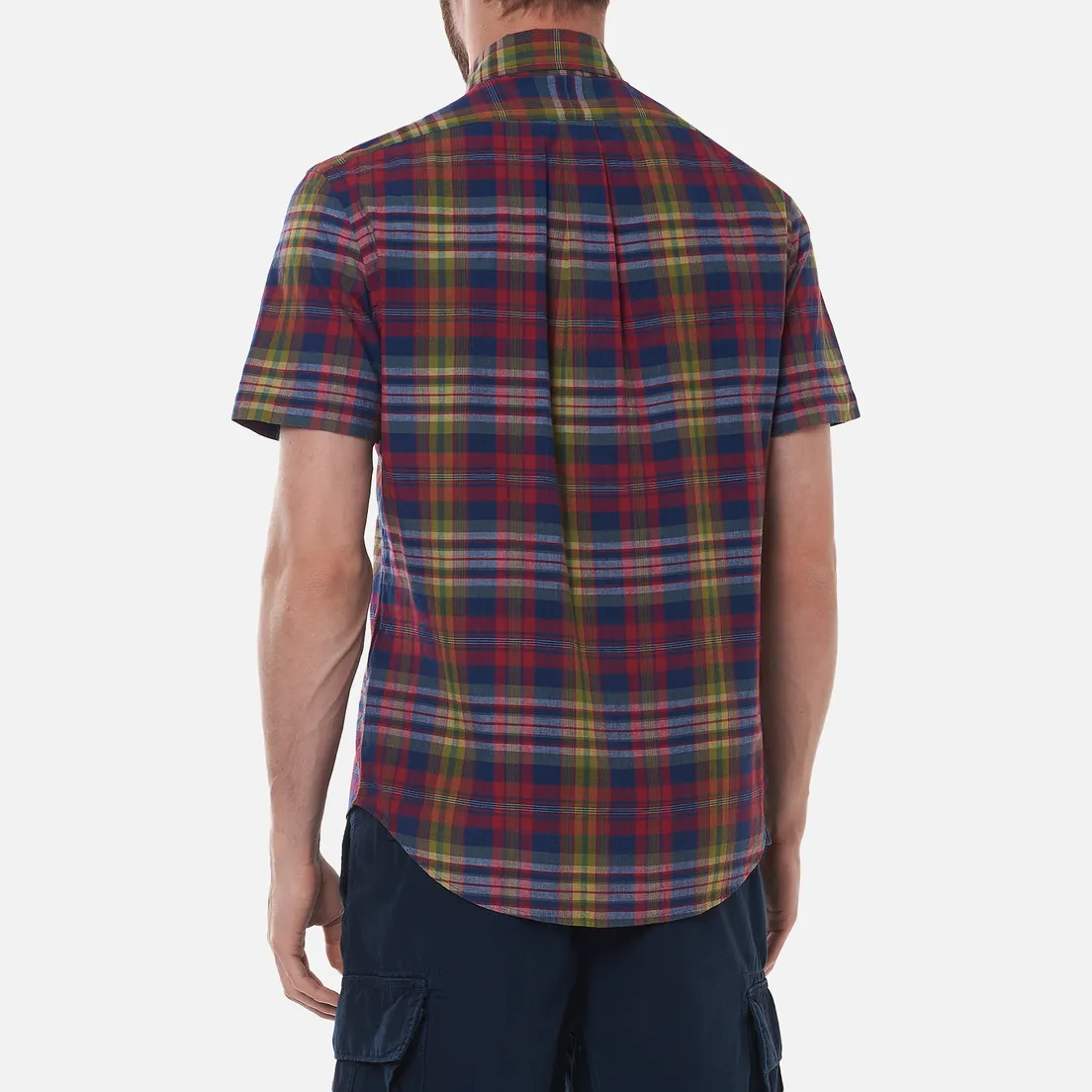 Polo Ralph Lauren Мужская рубашка Custom Fit Indigo Bleeding Madras