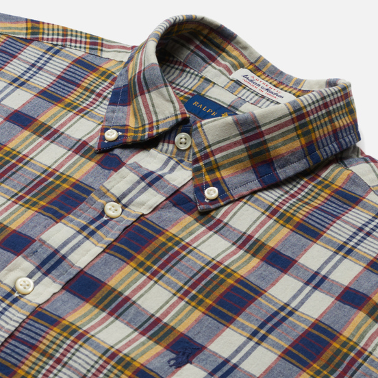 Мужская рубашка Polo Ralph Lauren Custom Fit Indigo Bleeding Madras Navy/Yellow Multi