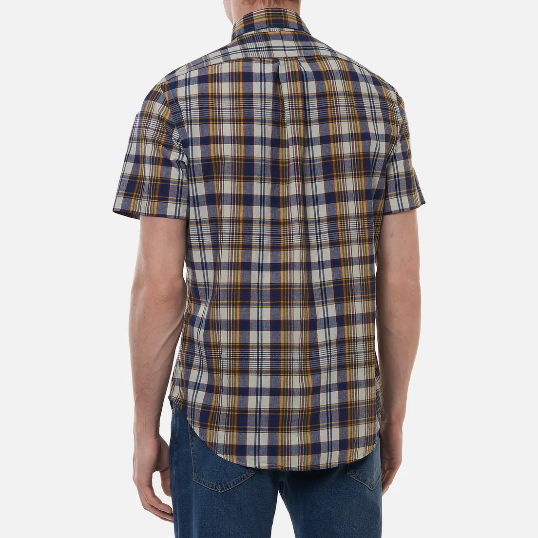 Polo Ralph Lauren Мужская рубашка Custom Fit Indigo Bleeding Madras