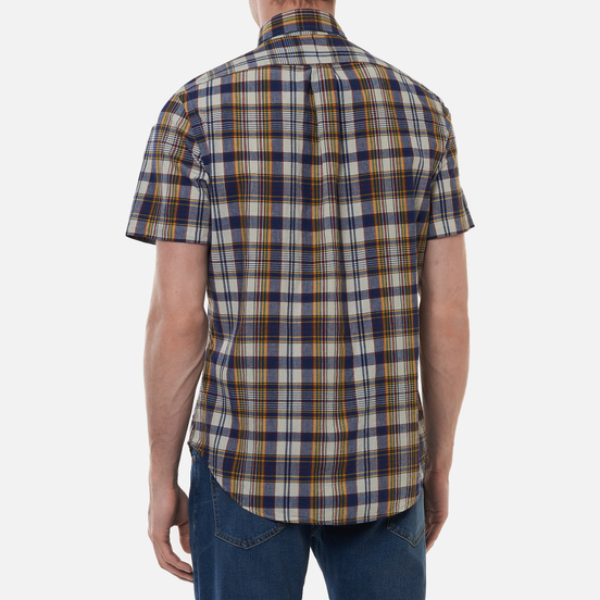 Мужская рубашка Polo Ralph Lauren Custom Fit Indigo Bleeding Madras Navy/Yellow Multi