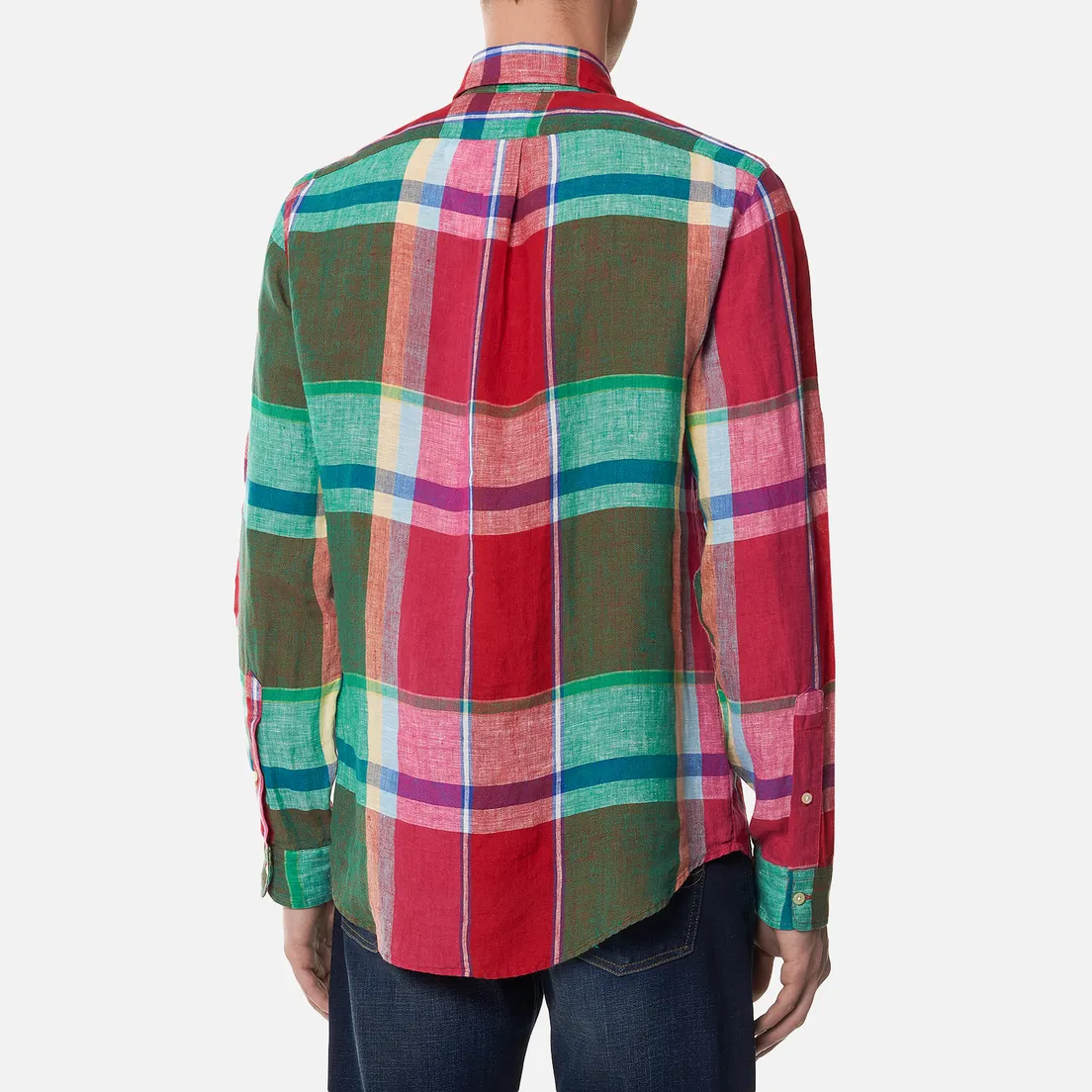 Polo Ralph Lauren Мужская рубашка Linen Plaid Custom Fit