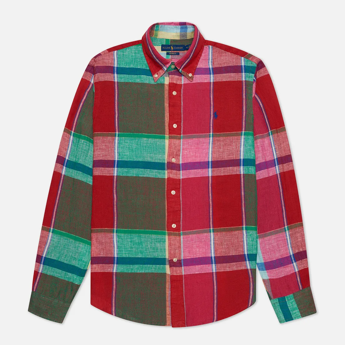 Polo Ralph Lauren Мужская рубашка Linen Plaid Custom Fit