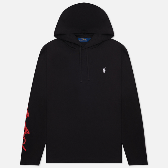Мужской лонгслив Polo Ralph Lauren Embroidered And Print Logo Hoodie Polo Black