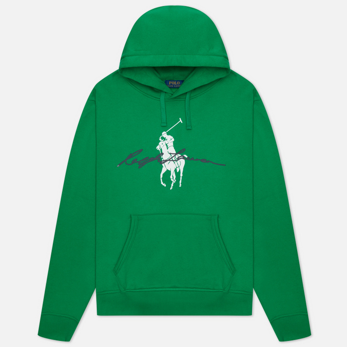 Мужская толстовка Polo Ralph Lauren, цвет зелёный, размер M 710-839053-010 Big Pony Logo Fleece Hoodie - фото 1