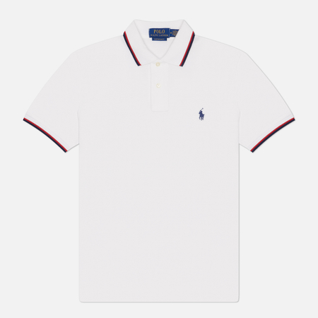 Мужское поло Polo Ralph Lauren Custom Slim Fit Lightweight Mesh, цвет белый, размер L