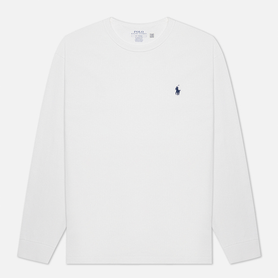 Мужской лонгслив Polo Ralph Lauren Classic Fit Embroidered Polo Pony White/Navy