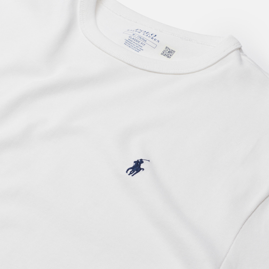 Мужской лонгслив Polo Ralph Lauren Classic Fit Embroidered Polo Pony White/Navy
