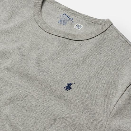 Мужской лонгслив Polo Ralph Lauren Classic Fit Embroidered Polo Pony Andover Heather/Navy