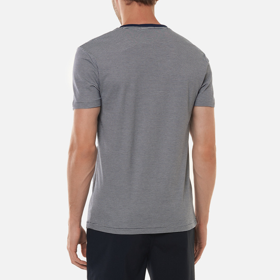 Мужская футболка Polo Ralph Lauren Custom Slim Fit Striped Crew Neck French Navy/White