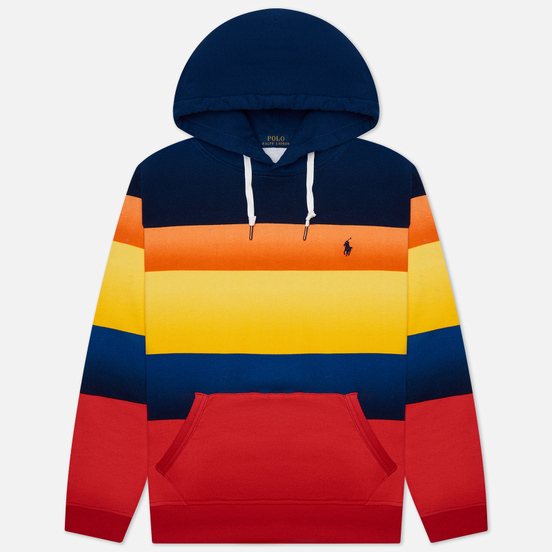 Мужская толстовка Polo Ralph Lauren Striped Fleece Hoodie Active Royal Multi