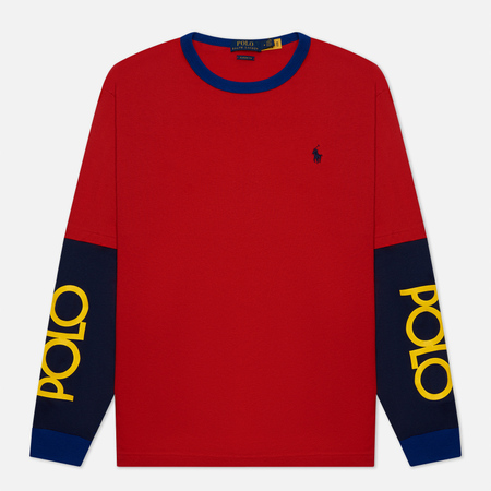 Мужской лонгслив Polo Ralph Lauren Polo Sleeve Logo Classic Fit, цвет красный, размер M