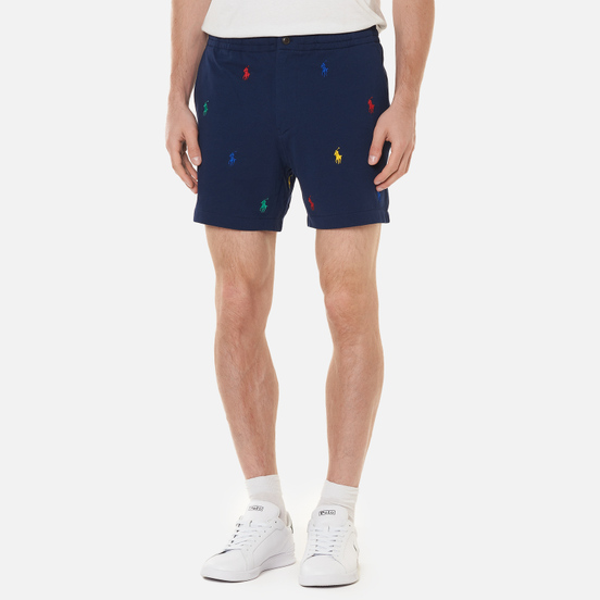 Мужские шорты Polo Ralph Lauren All Over Embroidered Polo Pony Newport Navy