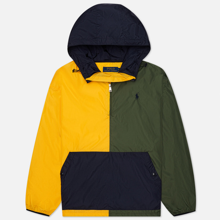 Мужская куртка анорак Polo Ralph Lauren Eastport Color Block, цвет оливковый, размер S