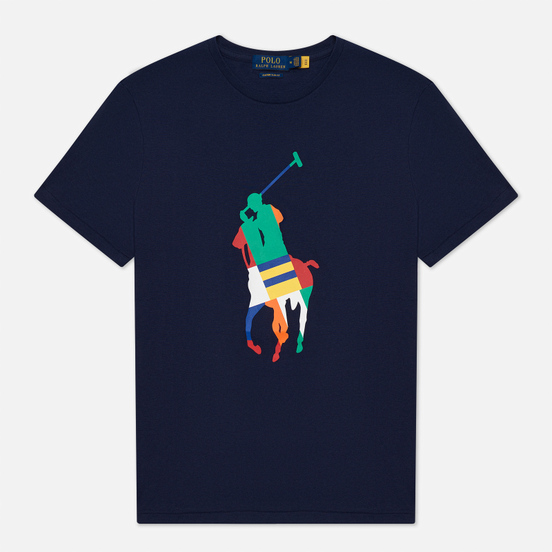 Мужская футболка Polo Ralph Lauren Custom Slim Fit Big Pony Newport Navy
