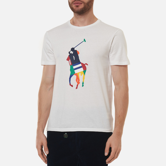 Мужская футболка Polo Ralph Lauren Custom Slim Fit Big Pony White
