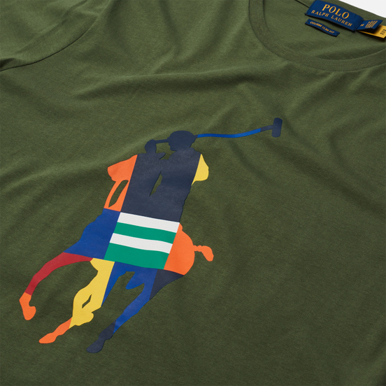 Мужская футболка Polo Ralph Lauren Custom Slim Fit Big Pony Army