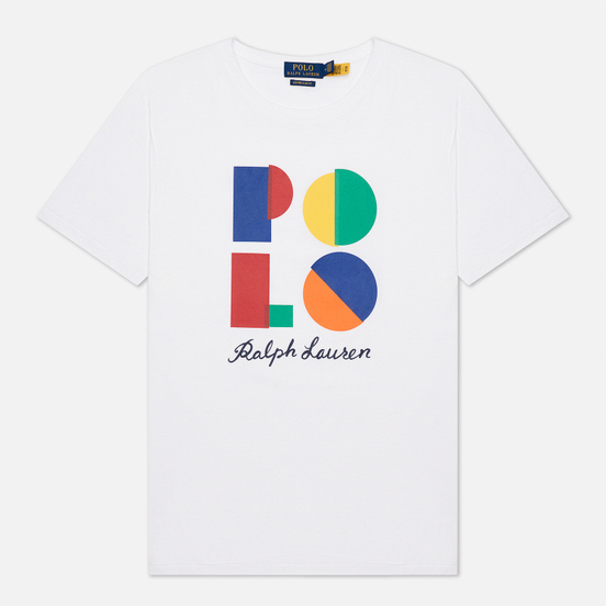 Мужская футболка Polo Ralph Lauren Custom Slim Fit Logo White