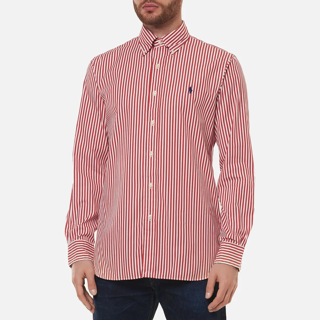 Polo Ralph Lauren Мужская рубашка Custom Fit Button Down Streep