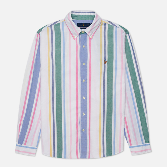 Мужская рубашка Polo Ralph Lauren Custom Fit Striped Oxford White/Green/Multi