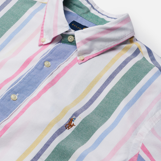 Мужская рубашка Polo Ralph Lauren Custom Fit Striped Oxford White/Green/Multi