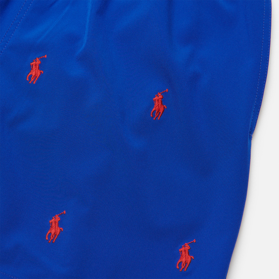 Мужские шорты Polo Ralph Lauren All Over Embroidered Polo Pony Traveler Mid Rugby Royal