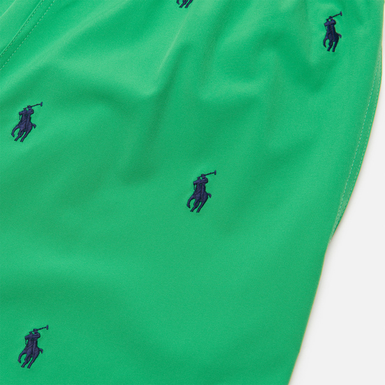 Мужские шорты Polo Ralph Lauren All Over Embroidered Polo Pony Traveler Mid Golf Green