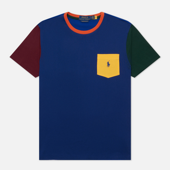 Мужская футболка Polo Ralph Lauren Color Block Embroidered Logo Pocket Fall Royal/Multi