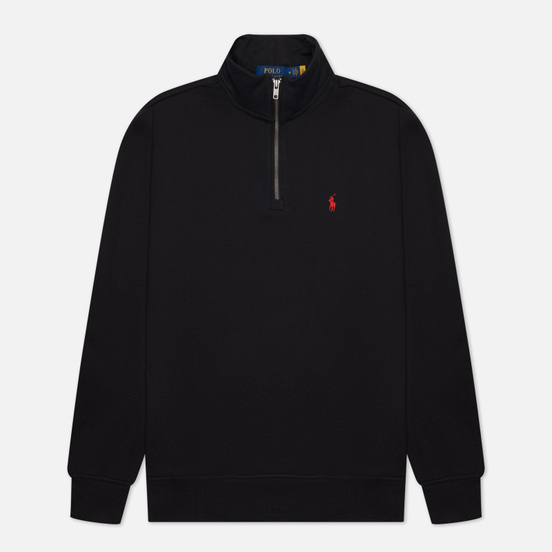 Мужская толстовка Polo Ralph Lauren Half Zip RL Fleece Embroidered Logo Polo Black