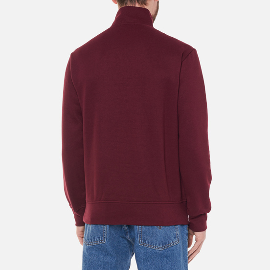 Мужская толстовка Polo Ralph Lauren Half Zip RL Fleece Embroidered Logo Classic Wine