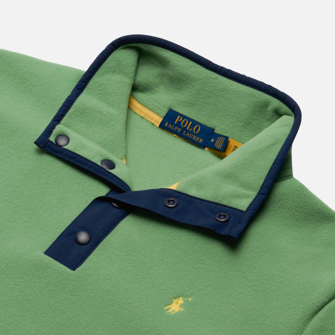 Мужская толстовка Polo Ralph Lauren, цвет зелёный, размер XL 710-850393-006 Fleece Mockneck Pullover - фото 2