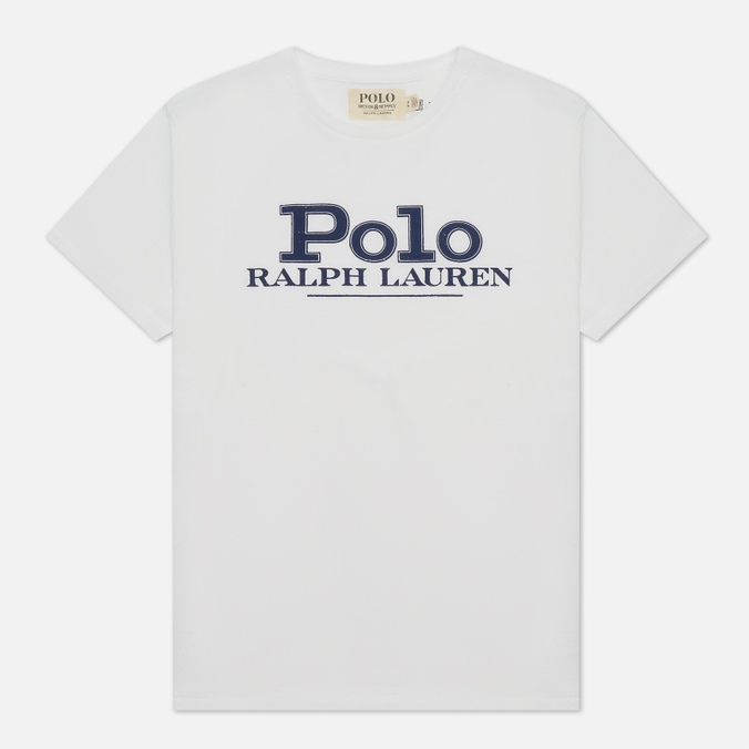 Мужская футболка Polo Ralph Lauren, цвет белый, размер S 710-850540-001 Script Polo Classic - фото 1