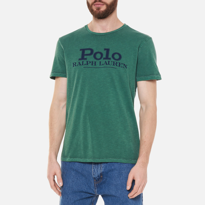 Мужская футболка Polo Ralph Lauren, цвет зелёный, размер XL 710-850540-003 Script Polo Classic - фото 3