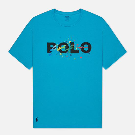 Мужская футболка Polo Ralph Lauren Classic Fit Paint Splatter Logo Perfect Turquoise