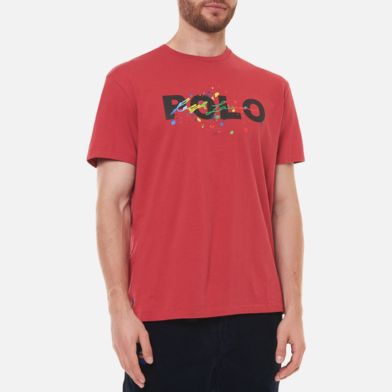 Мужская футболка Polo Ralph Lauren Classic Fit Paint Splatter Logo Chili Pepper
