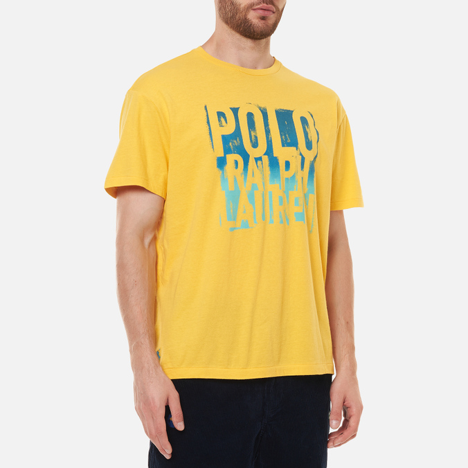 Мужская футболка Polo Ralph Lauren, цвет жёлтый, размер S 710-852109-002 Classic Fit Graphic Logo - фото 4