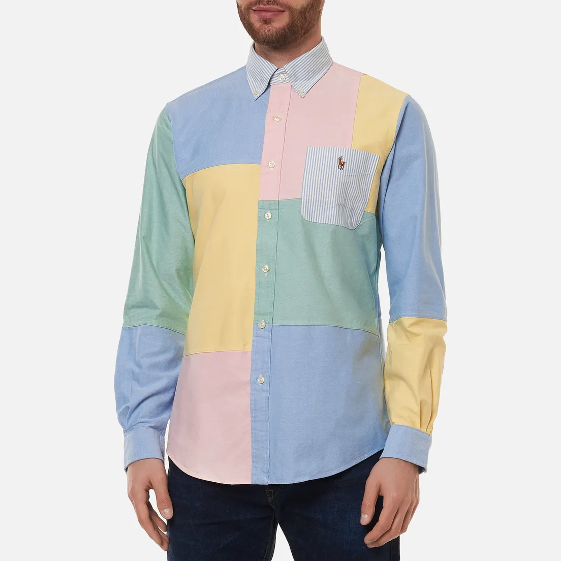 Polo Ralph Lauren Мужская рубашка Custom Fit Classic Oxford Color Block
