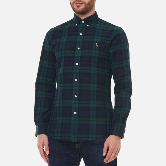 Мужская рубашка Polo Ralph Lauren Slim Fit Classic Oxford Check Green/Navy