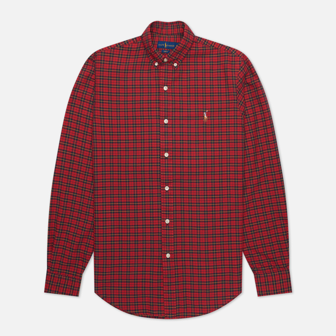 Мужская рубашка Polo Ralph Lauren, цвет красный, размер S 710-853155-002 Slim Fit YD Oxford Plaid - фото 1