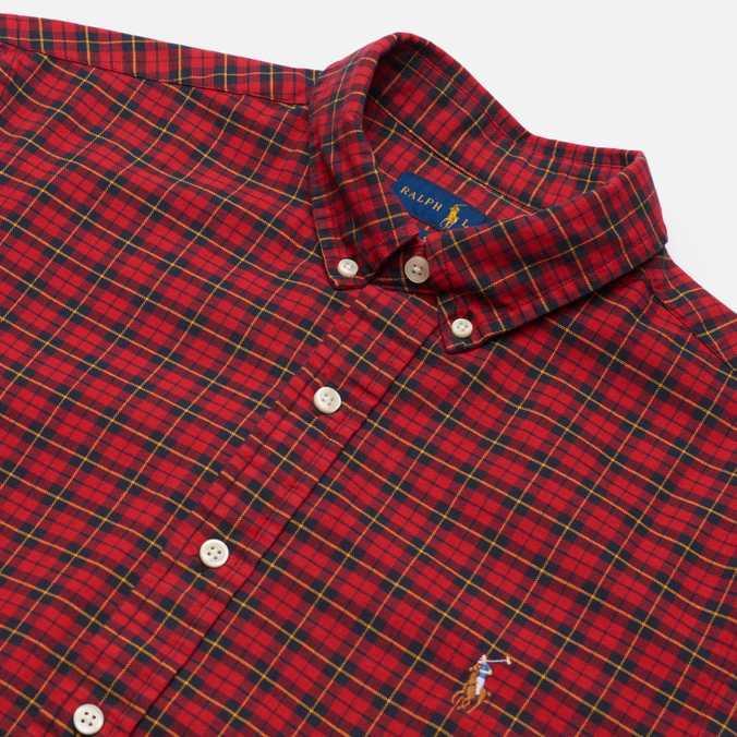 Мужская рубашка Polo Ralph Lauren, цвет красный, размер S 710-853155-002 Slim Fit YD Oxford Plaid - фото 2