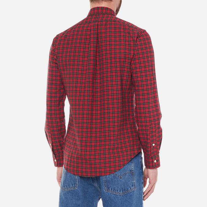 Мужская рубашка Polo Ralph Lauren, цвет красный, размер S 710-853155-002 Slim Fit YD Oxford Plaid - фото 4