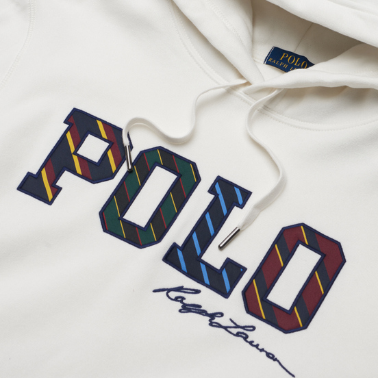 Мужская толстовка Polo Ralph Lauren Multicolor Logo Hoodie Deckwash White