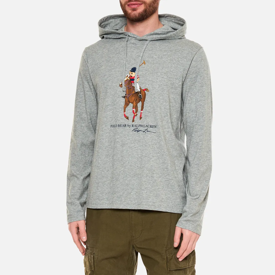 Polo Ralph Lauren Мужской лонгслив Big Polo Bear Player Hoodie