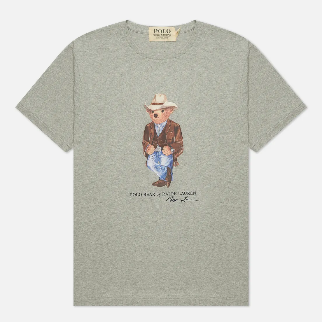 Polo Ralph Lauren Мужская футболка Custom Slim Fit Polo Bear Cowboy