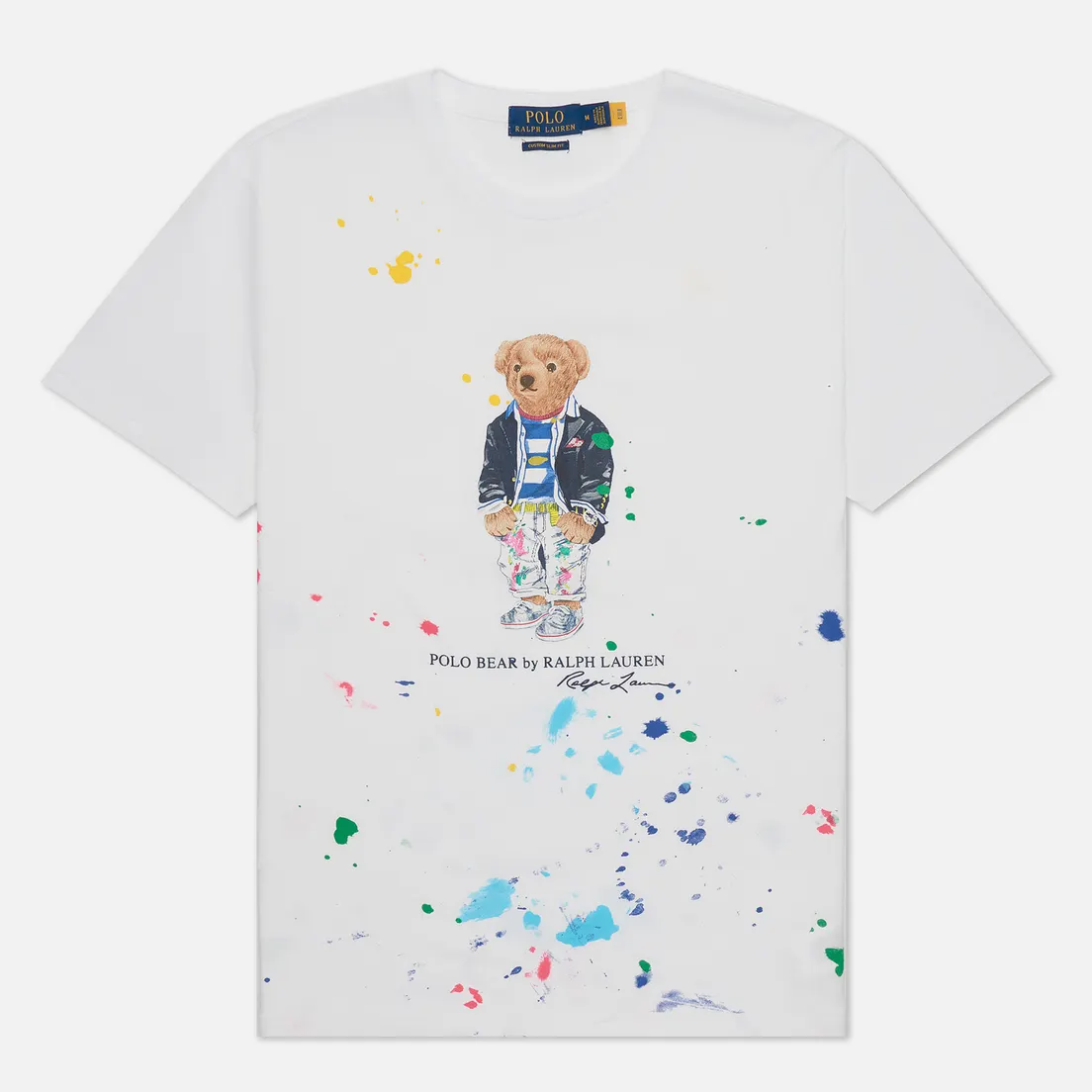 Polo Ralph Lauren Мужская футболка Custom Slim Fit Polo Bear Blazer And Paint-Splatter Trousers