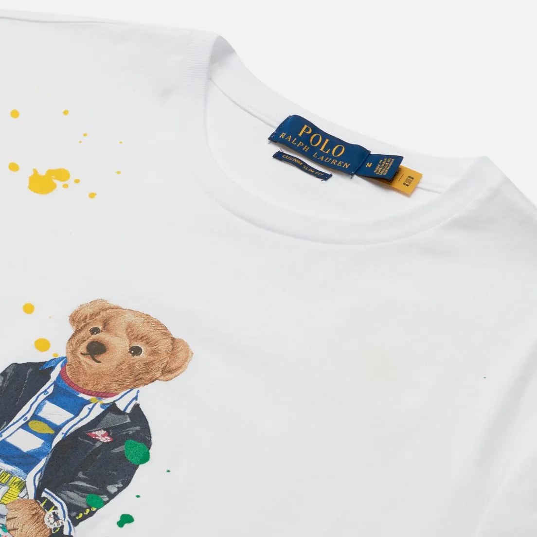 Polo Ralph Lauren Мужская футболка Custom Slim Fit Polo Bear Blazer And Paint-Splatter Trousers