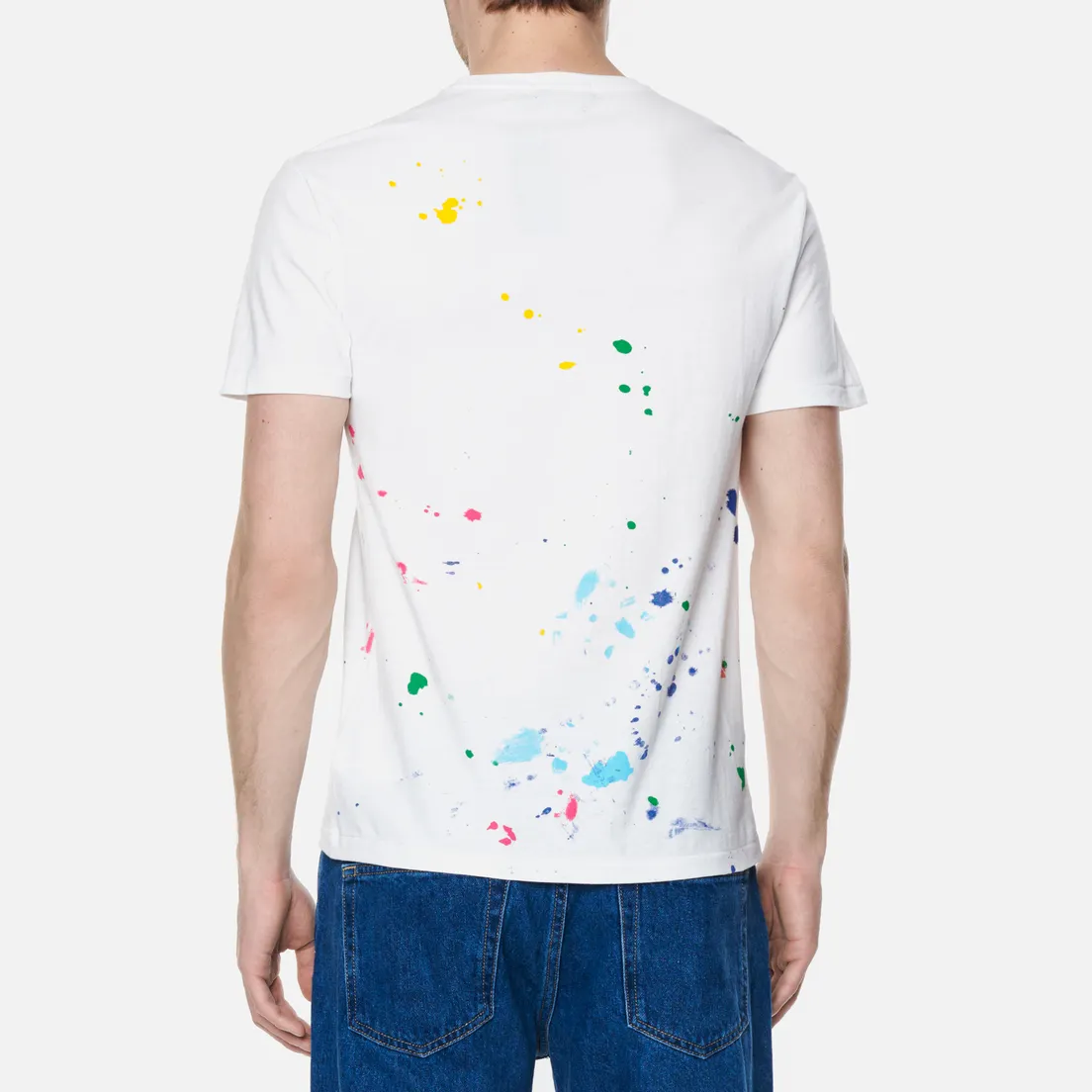 Polo Ralph Lauren Мужская футболка Custom Slim Fit Polo Bear Blazer And Paint-Splatter Trousers