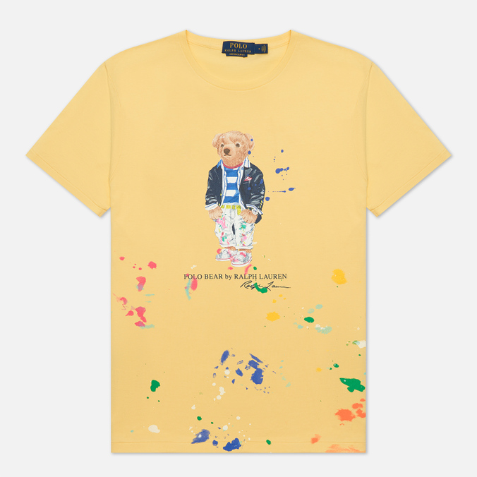 Мужская футболка Polo Ralph Lauren, цвет жёлтый, размер XS