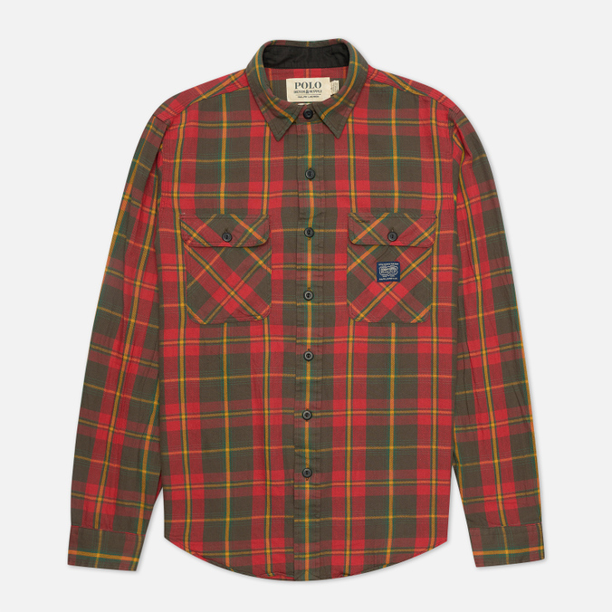 Мужская рубашка Polo Ralph Lauren, цвет красный, размер XXL 710-858324-001 Denim & Supply Classic Fit Workshirt - фото 1