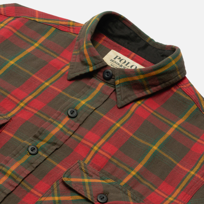 Мужская рубашка Polo Ralph Lauren, цвет красный, размер XXL 710-858324-001 Denim & Supply Classic Fit Workshirt - фото 2